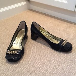 Juicy Couture Black Suede & Patent Pumps Size 8